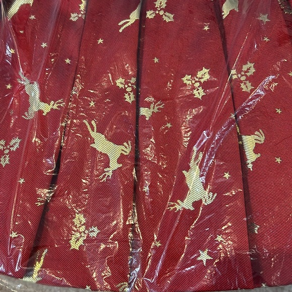 18 month girl fancy Christmas dress reindeer Holly leaves new NWT foil - Picture 3 of 4